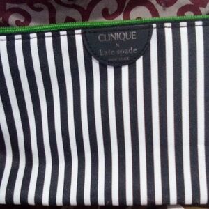 Clinique x Kate Spade Striped Cosmetic Bag